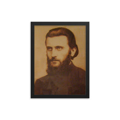 Arsenie Boca framed print on a plain backdrop in size 12"x16".