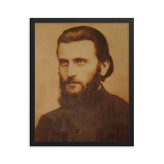 Arsenie Boca framed print on a plain backdrop in size 16"x20".