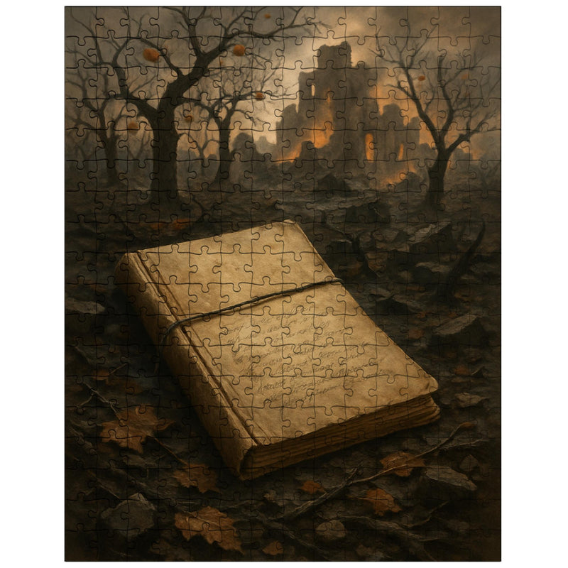 Arseny Tarkovsky war notebook in ruined orchard jigsaw puzzle