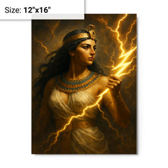 Arsinoe II with thunderbolt and diadem metal print on a plain backdrop in size 12"x16".