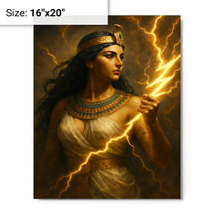 Arsinoe II with thunderbolt and diadem metal print on a plain backdrop in size 16"x20".