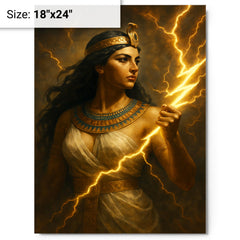 Arsinoe II with thunderbolt and diadem metal print on a plain backdrop in size 18"x24".