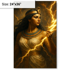 Arsinoe II with thunderbolt and diadem metal print on a plain backdrop in size 24"x36".