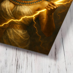 Arsinoe II with thunderbolt and diadem metal print mockup