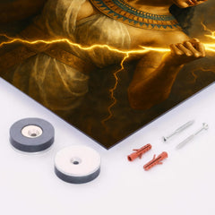 Arsinoe II with thunderbolt and diadem metal print mockup