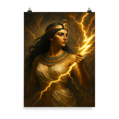 Arsinoe II with thunderbolt and diadem poster on a plain backdrop in size 8"x10".
