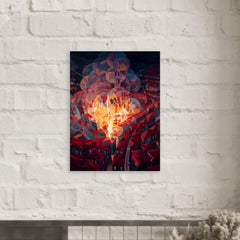 Arson in the City by Gerardo Dottori metal print mockup