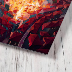 Arson in the City by Gerardo Dottori metal print mockup