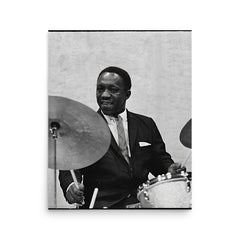 Art Blakey poster on a plain backdrop in size 16"x20".