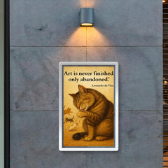 art is never finished leonardo da vinci perfectionist cat grooming while others play inspiring post poster 2