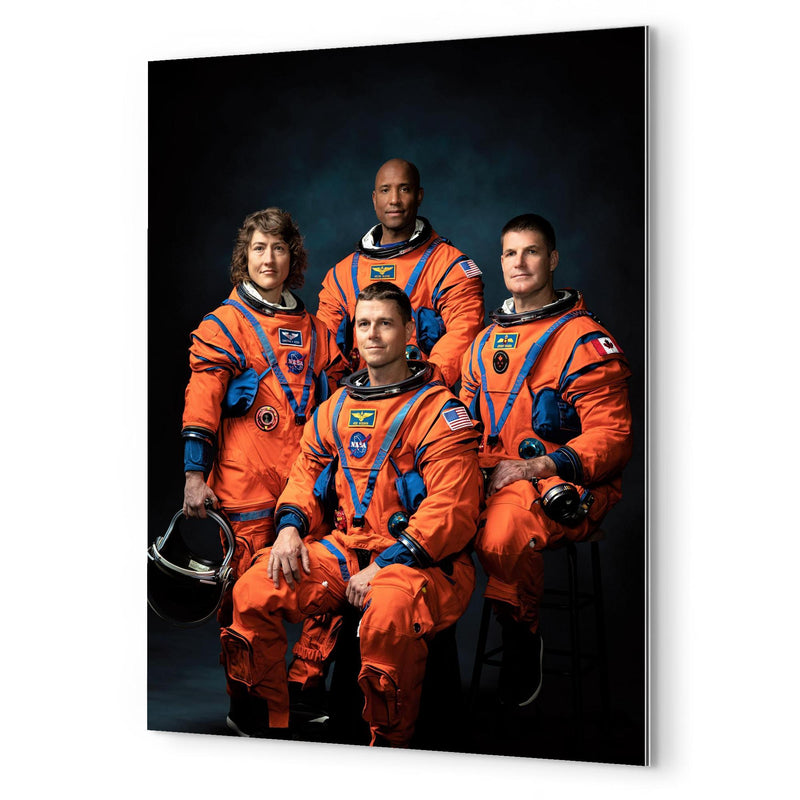 Artemis 2 Crew Portrait metal print mockup