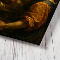 Artemisia Gentileschi painting Judith with grim focus metal print mockup