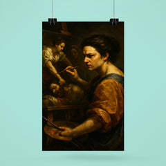 Artemisia Gentileschi painting Judith with grim focus poster 6