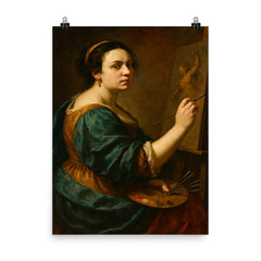 Artemisia Gentileschi poster on a plain backdrop in size 8"x10".