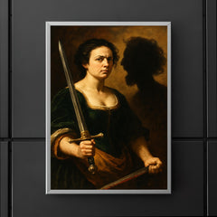 Artemisia Gentileschi self portrait with sword and severed shadow poster 5