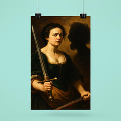Artemisia Gentileschi self portrait with sword and severed shadow poster 6