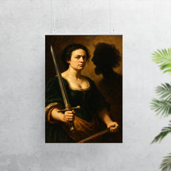 Artemisia Gentileschi self portrait with sword and severed shadow poster 7