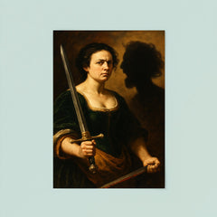 Artemisia Gentileschi self portrait with sword and severed shadow poster 8