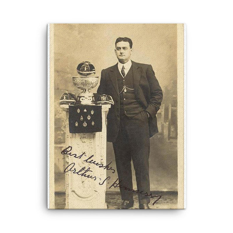 Arthur Hennessy canvas print on a plain backdrop in size 18