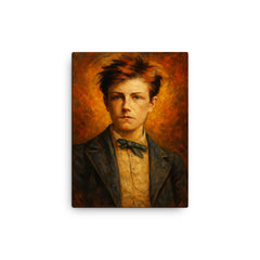 Arthur Rimbaud canvas print on a plain backdrop in size 12"x16".