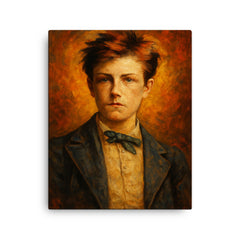 Arthur Rimbaud canvas print on a plain backdrop in size 16"x20".