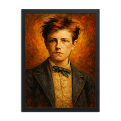 Arthur Rimbaud framed print on a plain backdrop in size 18"x24".