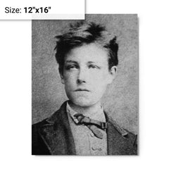 Arthur Rimbaud metal print on a plain backdrop in size 12"x16".