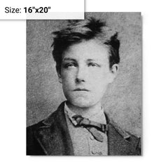 Arthur Rimbaud metal print on a plain backdrop in size 16"x20".