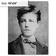 Arthur Rimbaud metal print on a plain backdrop in size 18"x24".