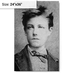Arthur Rimbaud metal print on a plain backdrop in size 24"x36".