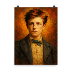 Arthur Rimbaud poster on a plain backdrop in size 8"x10".