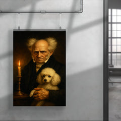 Arthur Schopenhauer and poodle by candlelight poster 4
