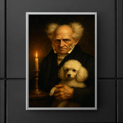 Arthur Schopenhauer and poodle by candlelight poster 5