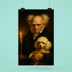 Arthur Schopenhauer and poodle by candlelight poster 6