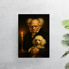 Arthur Schopenhauer and poodle by candlelight poster 7