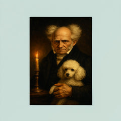 Arthur Schopenhauer and poodle by candlelight poster 8