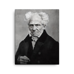 Arthur Schopenhauer canvas print on a plain backdrop in size 16"x20".