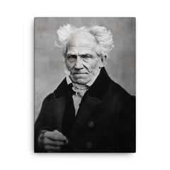 Arthur Schopenhauer canvas print on a plain backdrop in size 18"x24".