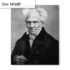 Arthur Schopenhauer metal print on a plain backdrop in size 16"x20".