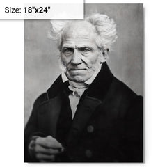 Arthur Schopenhauer metal print on a plain backdrop in size 18"x24".