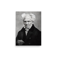 Arthur Schopenhauer poster on a plain backdrop in size 12"x16".