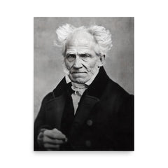 Arthur Schopenhauer poster on a plain backdrop in size 18"x24".