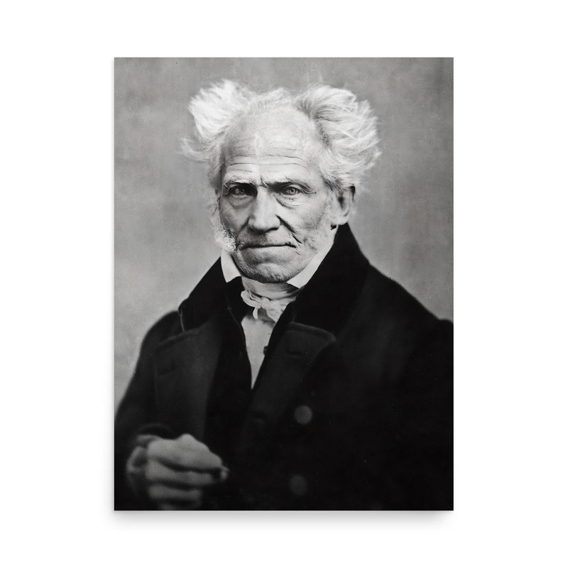 Arthur Schopenhauer poster on a plain backdrop in size 18