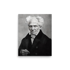 Arthur Schopenhauer poster on a plain backdrop in size 8"x10".