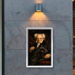 Arthur Schopenhauer with poodle and dark velvet poster 2