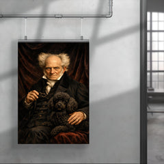 Arthur Schopenhauer with poodle and dark velvet poster 4