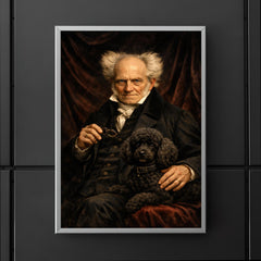 Arthur Schopenhauer with poodle and dark velvet poster 5