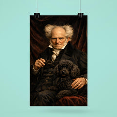 Arthur Schopenhauer with poodle and dark velvet poster 6