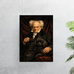 Arthur Schopenhauer with poodle and dark velvet poster 7