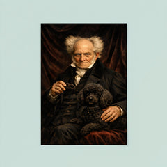 Arthur Schopenhauer with poodle and dark velvet poster 8